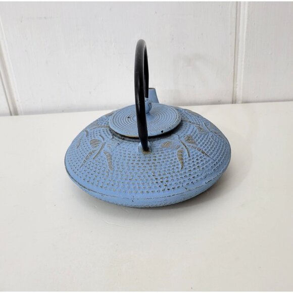 Cast Iron Blue Butterfly Japanese Teapot with Insert - Picture 4 of 9